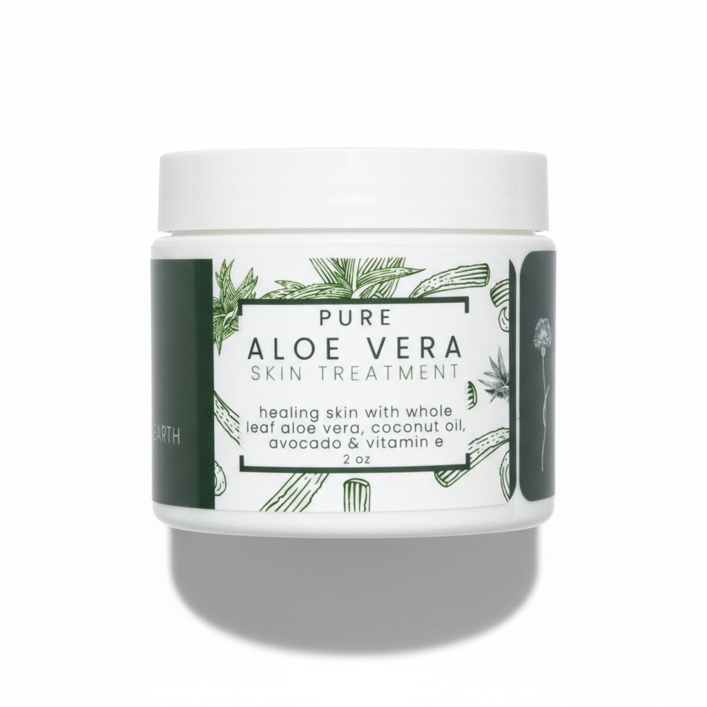 Pure Aloe Vera Skin Treatment - Organic Coconut, Olive Oil & Vitamin E, 2 oz