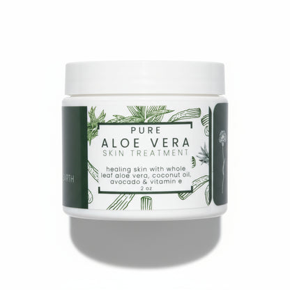 Pure Aloe Vera Skin Treatment - Organic Coconut, Olive Oil & Vitamin E, 2 oz