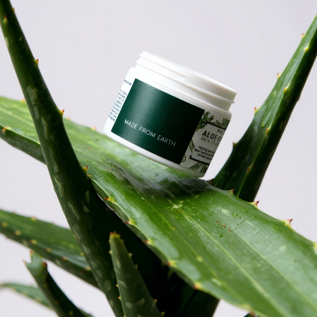 Pure Aloe Vera Skin Treatment - Organic Coconut, Olive Oil & Vitamin E, 2 oz
